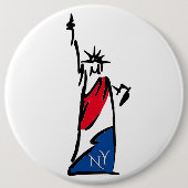 Vrijheidsbeeld/Lady Liberty Stripes Ronde Button 6,0 Cm (Voorkant)