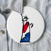 Vrijheidsbeeld/Lady Liberty Stripes Ronde Button 6,0 Cm (In situ)