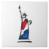 Vrijheidsbeeld/Lady Liberty Stripes Tegeltje (Voorkant)