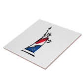 Vrijheidsbeeld/Lady Liberty Stripes Tegeltje (Zijkant)