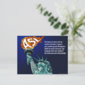 Vrijheidsbeeld licht haar rommel voor ASL Briefkaart (Staand voorkant)