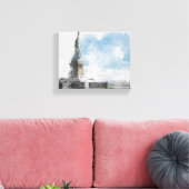 Vrijheidsbeeld Manhattan Skyline Canvas Wall Afdruk (Insitu (Woonkamer))
