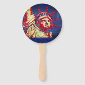 Vrijheidsbeeld met 4 juli Word Cloud Handwaaier (Achterkant)