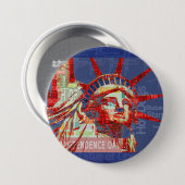 Vrijheidsbeeld met 4 juli Word Cloud Ronde Button 7,6 Cm (Voorkant /achterkant)