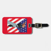 Vrijheidsbeeld met Amerikaanse vlag Bagagelabel (Voorkant horizontaal)