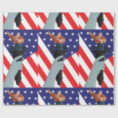 Vrijheidsbeeld met Amerikaanse vlag Cadeaupapier (Vlak)