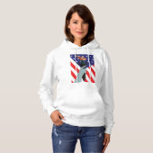 Vrijheidsbeeld met Amerikaanse vlag Hoodie (Voorkant volledig)