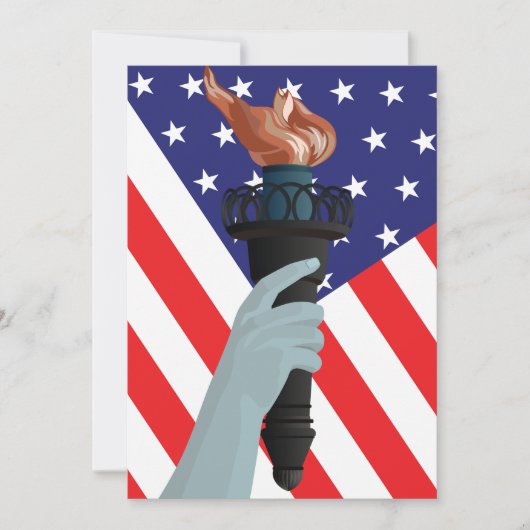 Vrijheidsbeeld met Amerikaanse vlag Kaart (Voorkant)