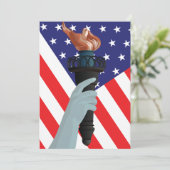 Vrijheidsbeeld met Amerikaanse vlag Kaart (Staand voorkant)