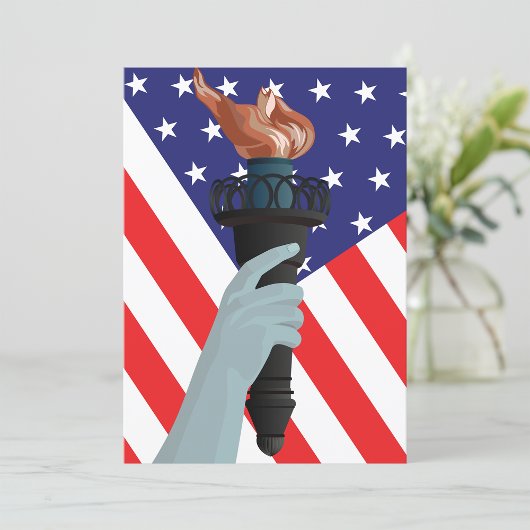 Vrijheidsbeeld met Amerikaanse vlag Kaart