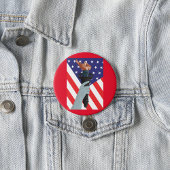 Vrijheidsbeeld met Amerikaanse vlag Ronde Button 7,6 Cm