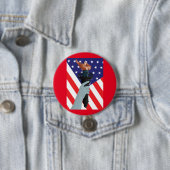 Vrijheidsbeeld met Amerikaanse vlag Ronde Button 7,6 Cm (In situ)