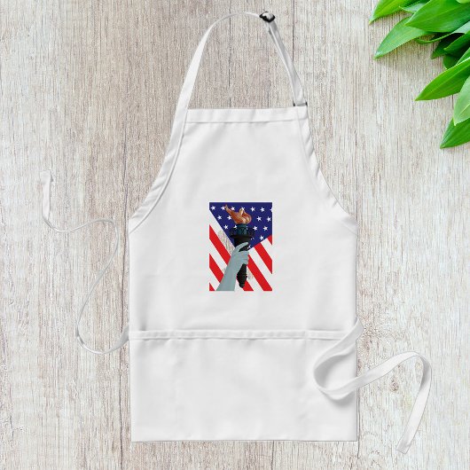 Vrijheidsbeeld met Amerikaanse vlag Standaard Schort