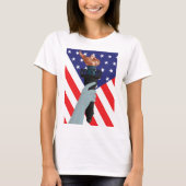 Vrijheidsbeeld met Amerikaanse vlag T-shirt (Voorkant)