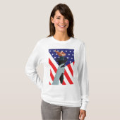 Vrijheidsbeeld met Amerikaanse vlag T-shirt (Voorkant volledig)