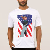 Vrijheidsbeeld met Amerikaanse vlag T-shirt (Voorkant)
