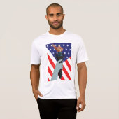 Vrijheidsbeeld met Amerikaanse vlag T-shirt (Voorkant volledig)