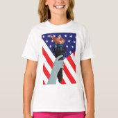 Vrijheidsbeeld met Amerikaanse vlag T-shirt (Voorkant)