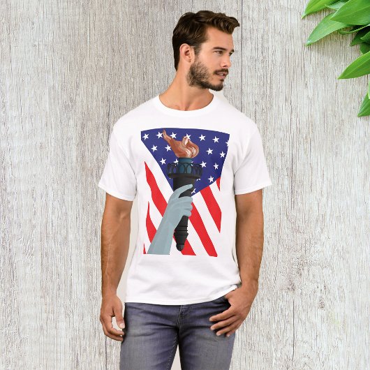 Vrijheidsbeeld met Amerikaanse vlag T-shirt
