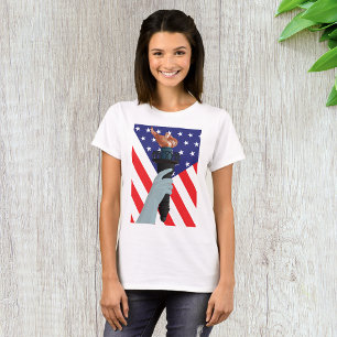 Vrijheidsbeeld met Amerikaanse vlag T-shirt