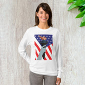 Vrijheidsbeeld met Amerikaanse vlag T-shirt