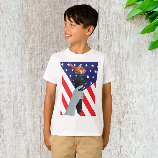 Vrijheidsbeeld met Amerikaanse vlag T-shirt
