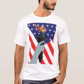 Vrijheidsbeeld met Amerikaanse vlag T-shirt (Voorkant)