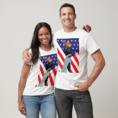 Vrijheidsbeeld met Amerikaanse vlag T-shirt (Unisex)
