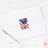 Vrijheidsbeeld met Amerikaanse vlag Vierkante Sticker (Envelop)
