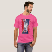Vrijheidsbeeld met de Amerikaanse vlag T-shirt (Voorkant volledig)
