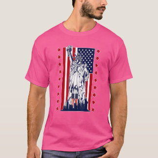 Vrijheidsbeeld met de Amerikaanse vlag T-shirt