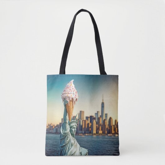 Vrijheidsbeeld met een ijskegel tote bag (Voorkant)