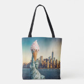 Vrijheidsbeeld met een ijskegel tote bag (Achterkant)