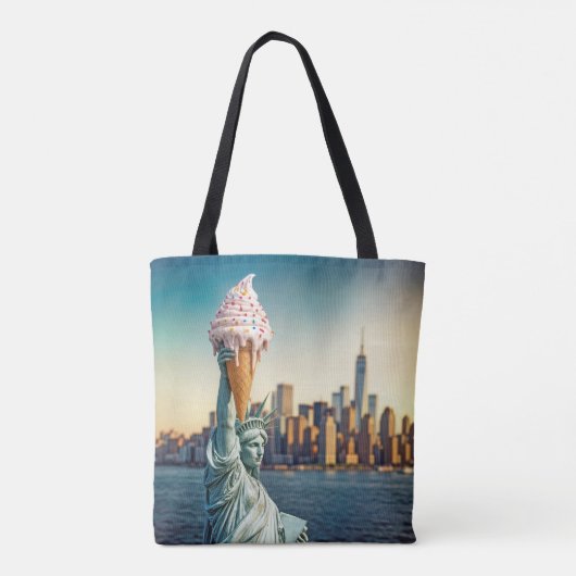Vrijheidsbeeld met een ijskegel tote bag (Achterkant)