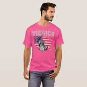 Vrijheidsbeeld met een Pistool Merica rood wit A T-shirt (Voorkant volledig)