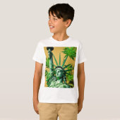 Vrijheidsbeeld met een twist – Cannabis Leaf Ani T-shirt (Voorkant volledig)