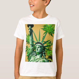 Vrijheidsbeeld met een twist – Cannabis Leaf Ani T-shirt
