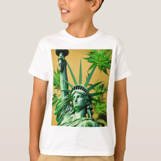 Vrijheidsbeeld met een twist – Cannabis Leaf Ani T-shirt
