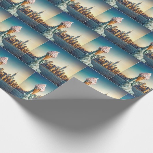 Vrijheidsbeeld met Ice Cream Cone Cadeaupapier (Hoek)
