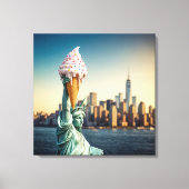 Vrijheidsbeeld met Ice Cream Cone Canvas Afdruk (Voorkant)