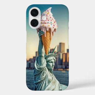 Vrijheidsbeeld met Ice Cream Cone iPhone 16 Hoesje