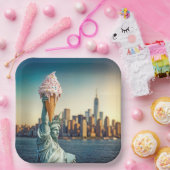 Vrijheidsbeeld met Ice Cream Cone Papieren Bordje (Feest)