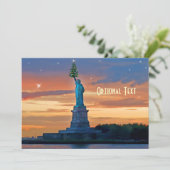 Vrijheidsbeeld met kerstboom - aangepast kaart (Staand voorkant)