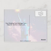Vrijheidsbeeld met vuurwerk briefkaart (Achterkant)