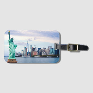 Vrijheidsbeeld met World Trade Center Bagagelabel