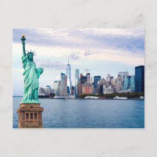 Vrijheidsbeeld met World Trade Center Briefkaart