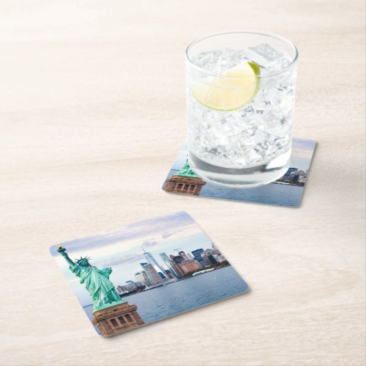 Vrijheidsbeeld met World Trade Center Kartonnen Onderzetters (Insitu)