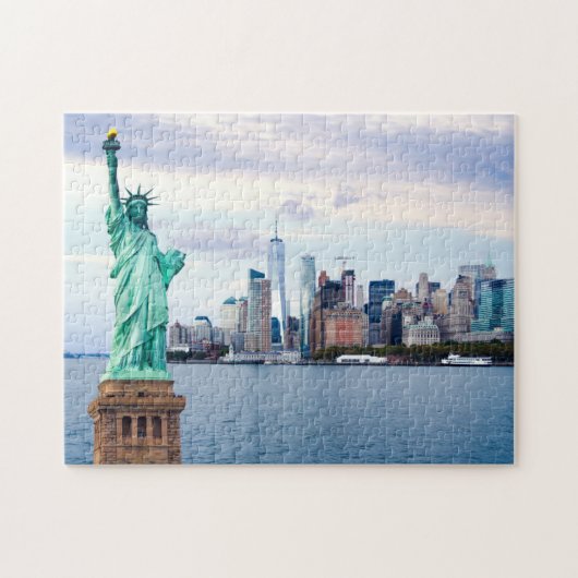 Vrijheidsbeeld met World Trade Center Legpuzzel (Horizontaal)