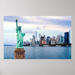 Vrijheidsbeeld met World Trade Center Poster