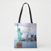 Vrijheidsbeeld met World Trade Center Tote Bag (Voorkant)